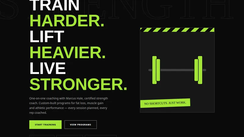 Apex Strength — Personal Trainer Website concept, cover design