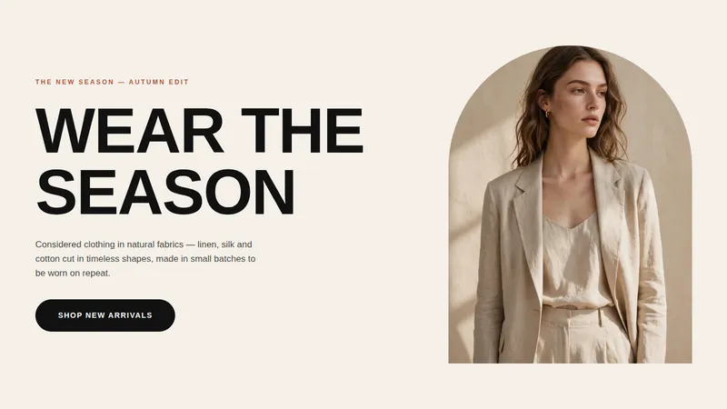 Atelier Mona — Fashion Boutique Website concept, cover design