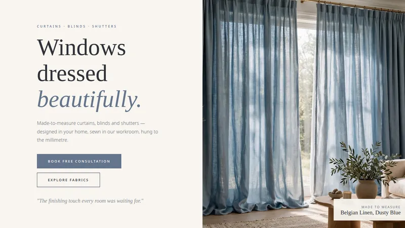 Drape Decors — Curtains & Blinds Website concept, cover design