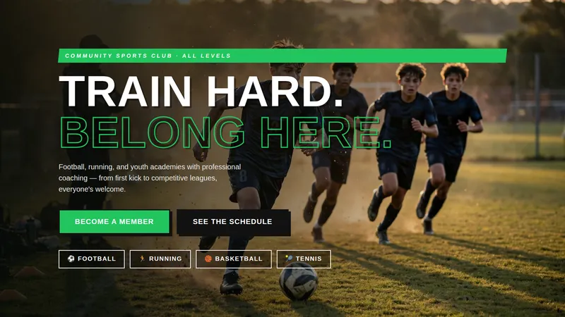 FitField — Sports Club Website concept, cover design