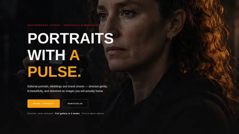 LensLight Studio — Photography Studio Website concept, cover design