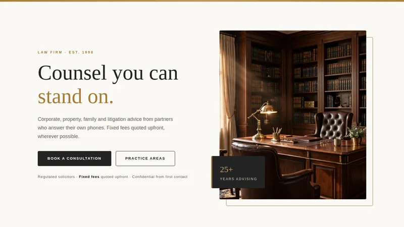 LexPrime Law — Law Firm Website concept, cover design