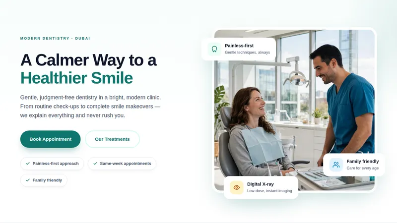 Lumina Dental — Dental Clinic Website concept, cover design
