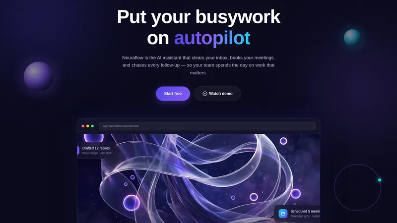 Neuraflow — AI SaaS Website concept, cover design