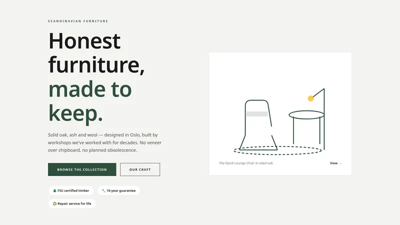 Nordform — Scandinavian Furniture Website concept, cover design