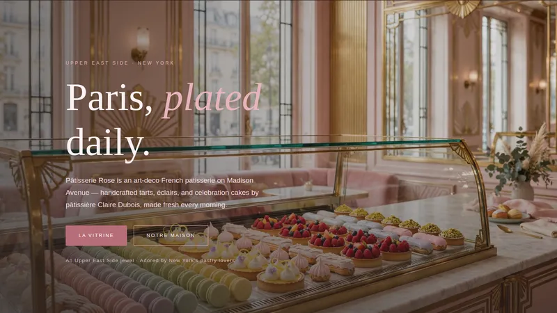 Pâtisserie Rose — French Patisserie Website concept, cover design