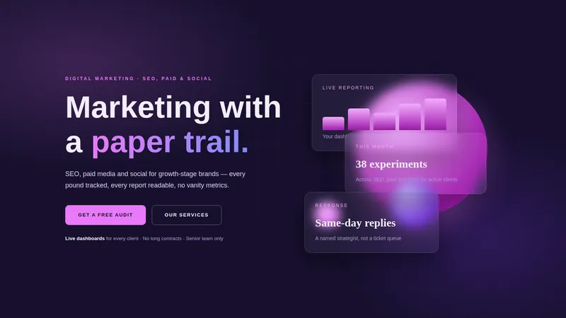 PixelRank Agency — Digital Marketing Agency Website concept, cover design