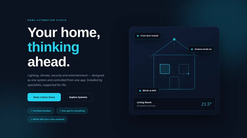 SmartHome Nexus — Home Automation Website concept, cover design