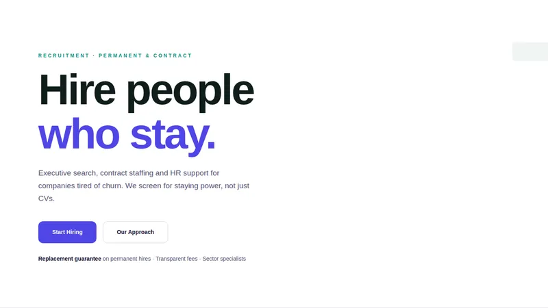 TalentBridge — Recruitment Agency Website concept, cover design