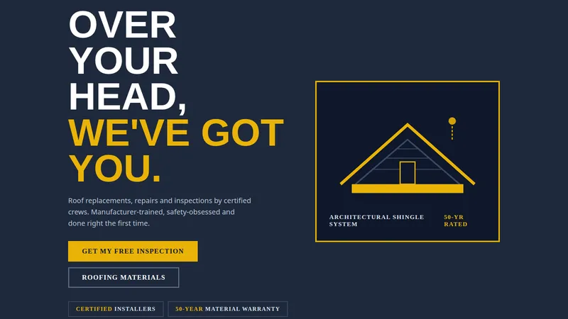 TopCover Roofing — Roofing Contractor Website concept, cover design