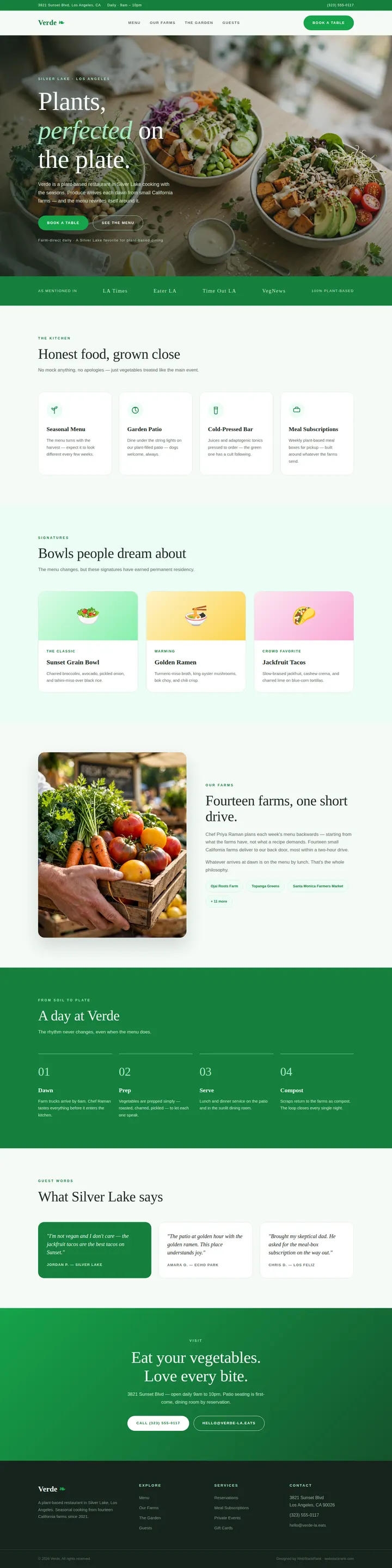 Verde website concept — full-page design, 1440×5761 px