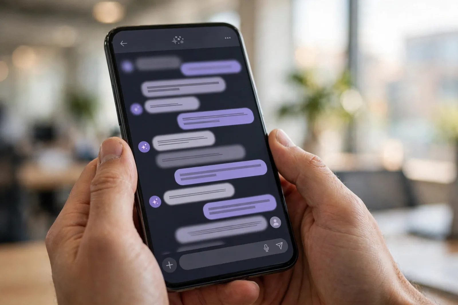 ChatGPT integration services USA — professional using AI chat on a smartphone